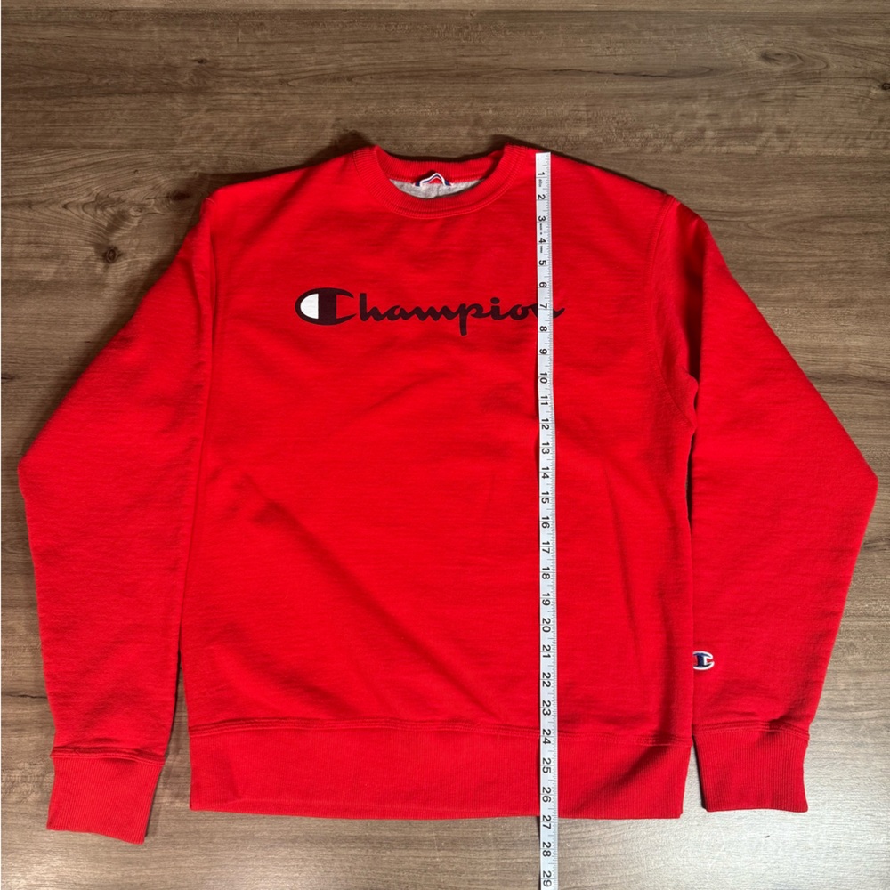 Champion Men’s Long Sleeve Crewneck Sweater Red Medium - Picture 6 of 8